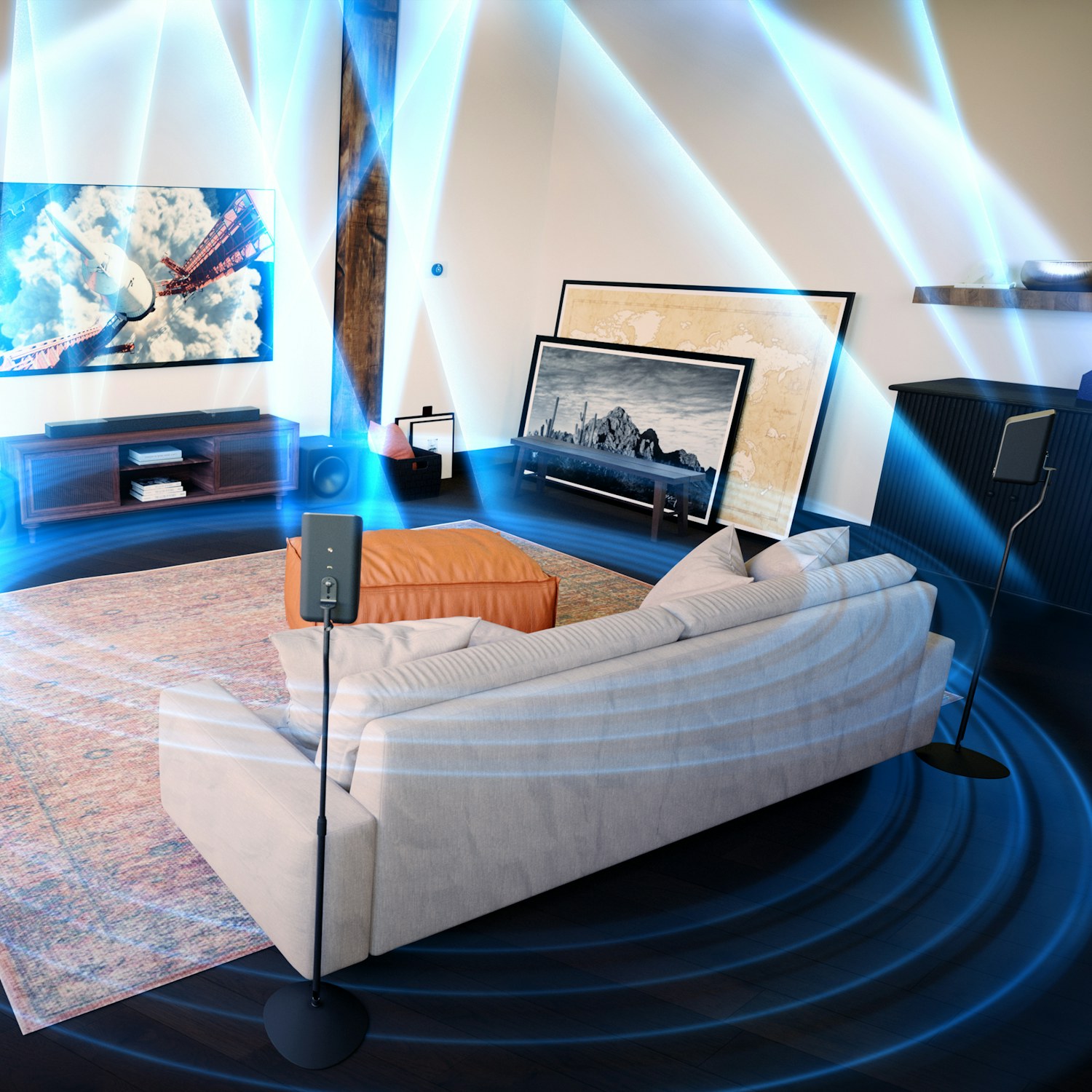 Klipsch Flexus Dolby Atmos surround sound in condo living room B 2000x2000 2